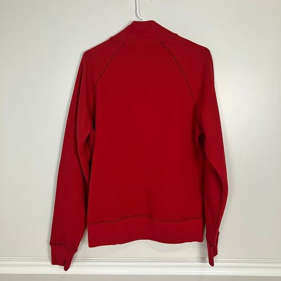 47 Brand NFL AFC Logo Embroidered Patch 1/4 Zip Red Fleece Sweatshirt Size L - Picture 2 of 9